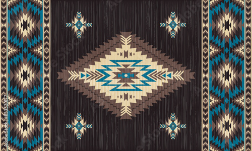 American tribal ethnic native pattern.Traditional Navajo,Aztec,Apache,Southwest and Mexican style fabric pattern.Abstract vector motifs pattern.For fabric,clothing,blanket,carpet,woven,wrap,decoration