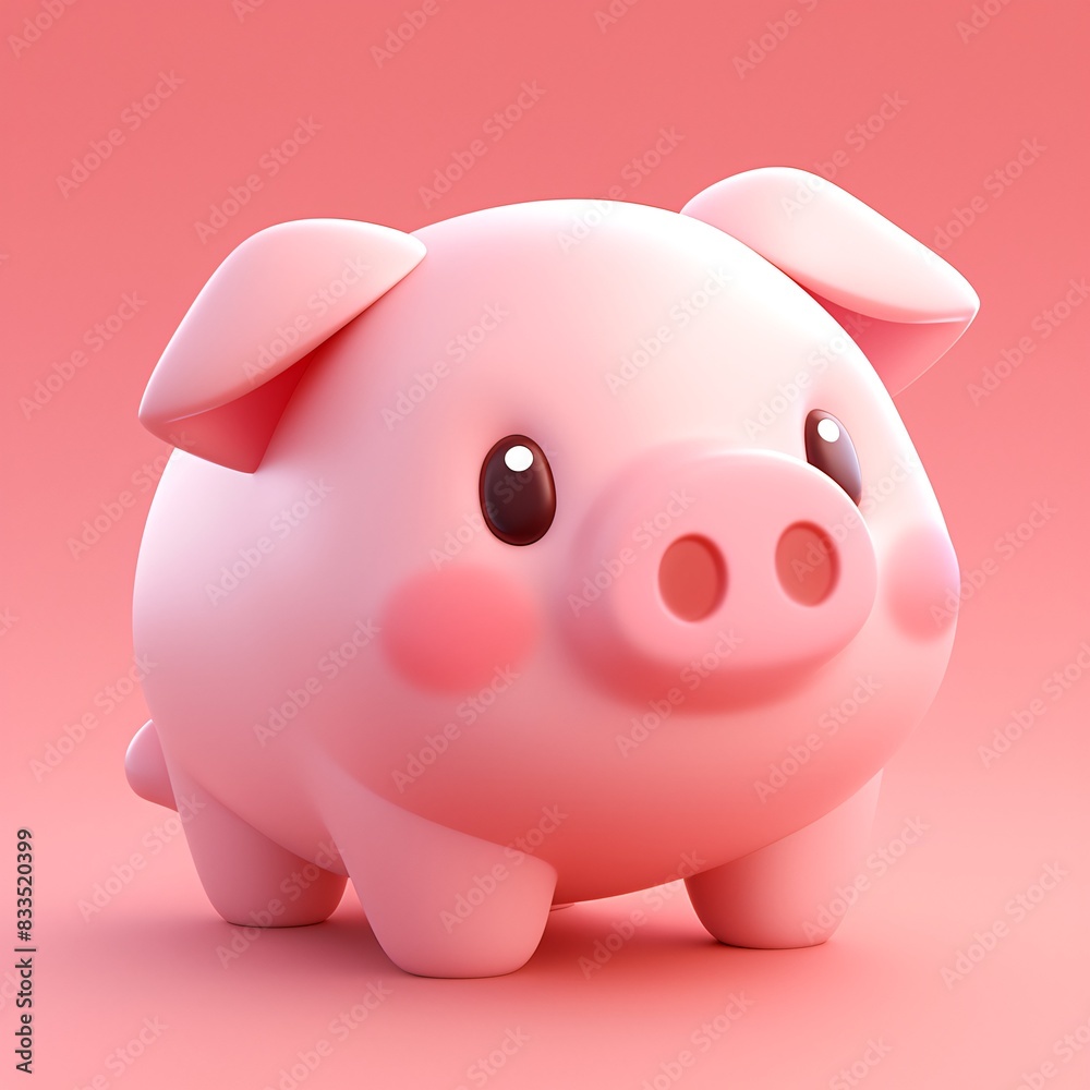 Pig 3d icon cartoon style Pig 3d icon cartoon style