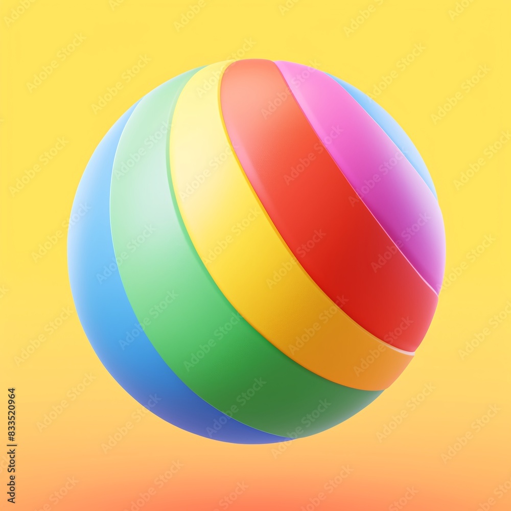 Inflatable ball 3d icon cartoon style