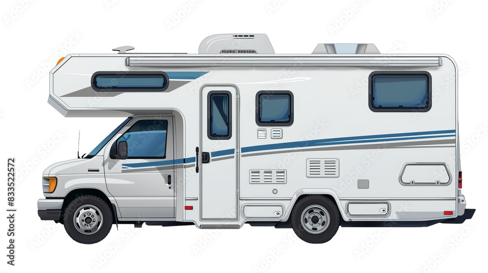 Modern motorhome, perfect for camping and road trips, featuring cozy interiors and essential amenities for a comfortable travel experience. Modern motorhome, perfect for camping and road trips, featuring cozy interiors and essential amenities for a comfortable travel experience.