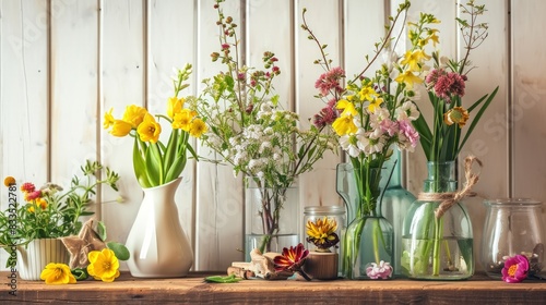 Joyful Floral Arrangement in Rustic Setting