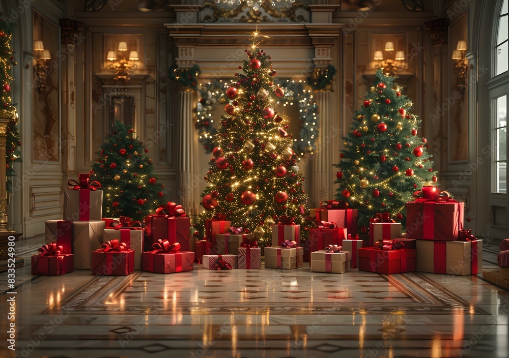 custom made wallpaper toronto digitalLuxurious interior decorated for Christmas