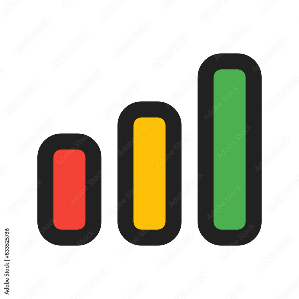 bar chart line color icon bar chart line color icon