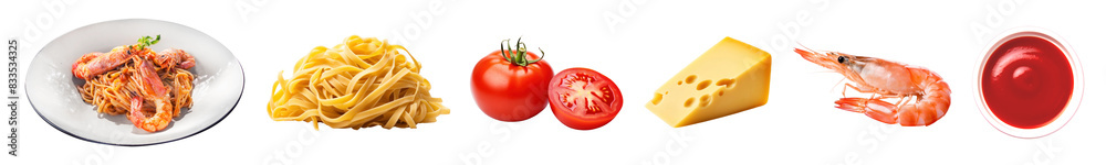 Photo of spaghetti’s ingredients set