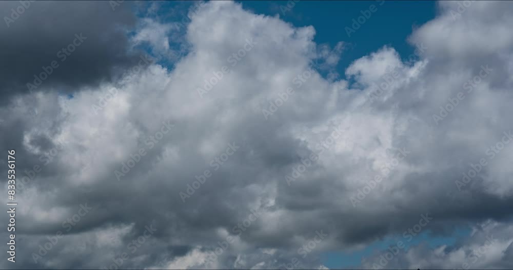 Cloud cumulus or formation time-lapse. Blue sky background, wide angle, no people Cloud cumulus or formation time-lapse. Blue sky background, wide angle, no people