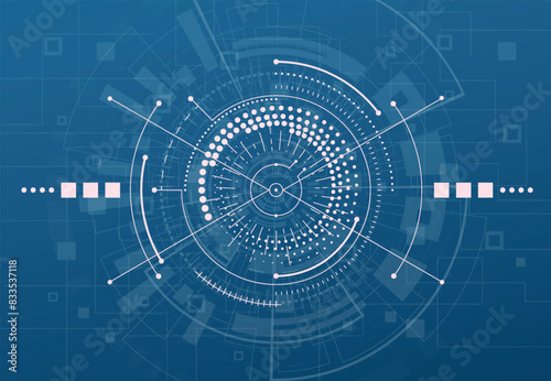 Modern technology background. Target screen elements. Outline HUD user interface for business. Vector illustration