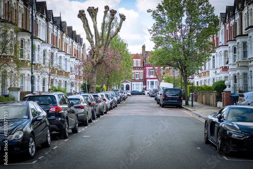 Canvas Print LONDON- Street of typical terraced houses off Kilburn High Road on north west Lo