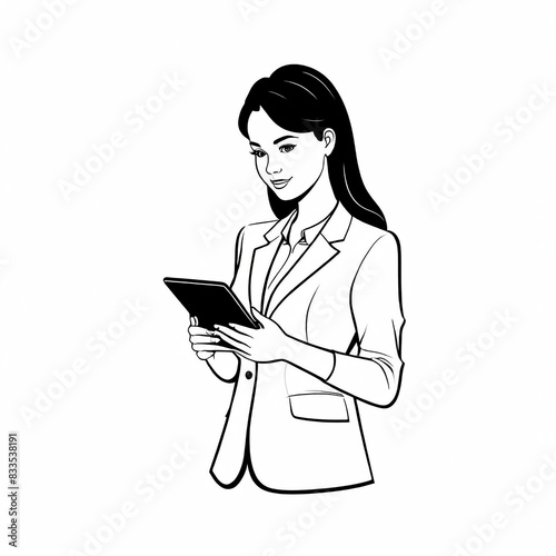 Professional businesswoman holding tablet