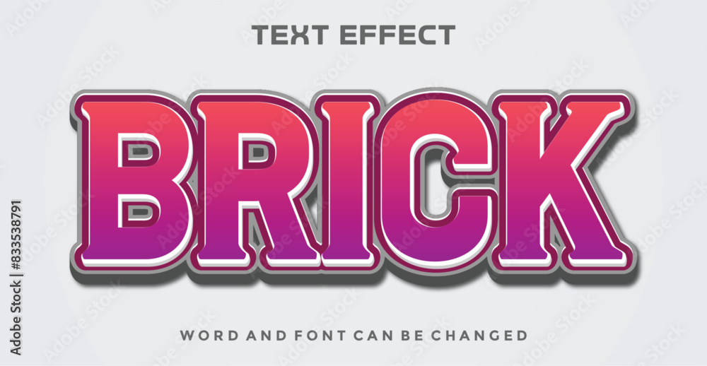 Brick editable text effect