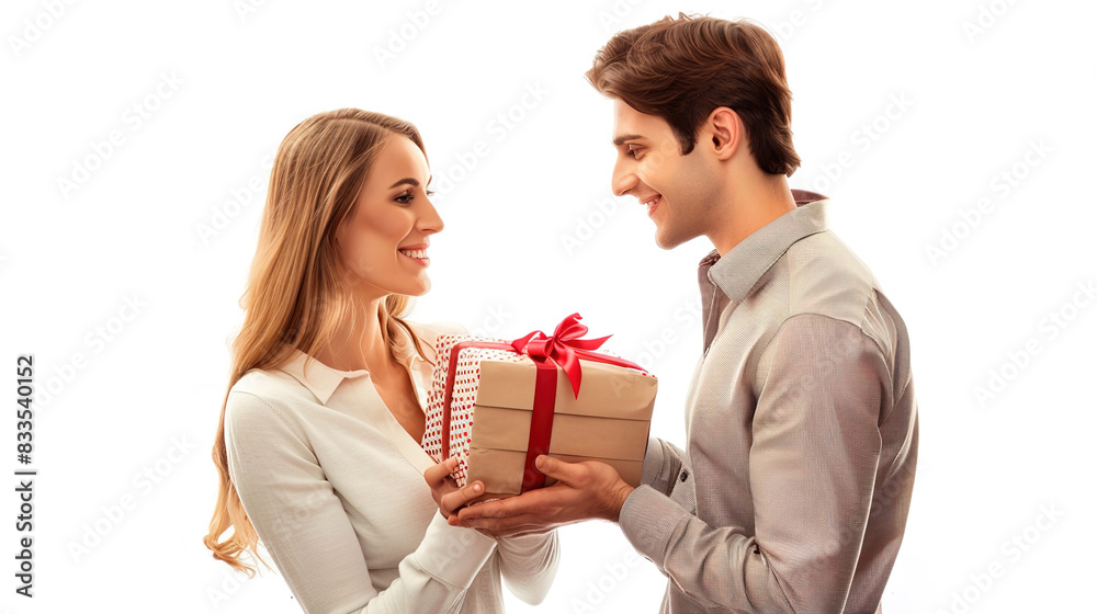 couple with gift couple with gift