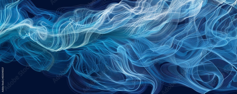 Elegant abstract visualization of ocean currents in vibrant blue tones Elegant abstract visualization of ocean currents in vibrant blue tones