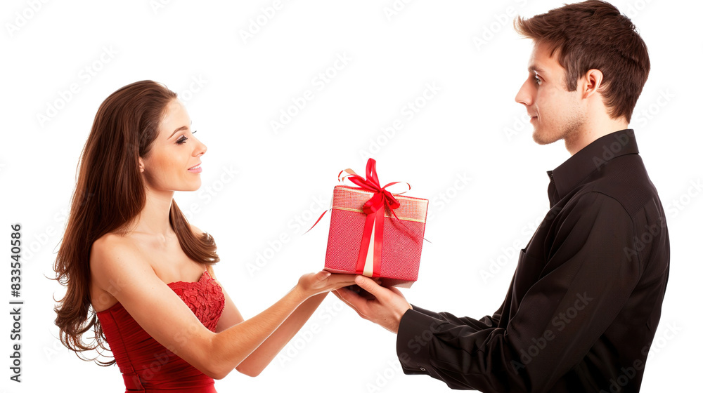 couple with gift couple with gift
