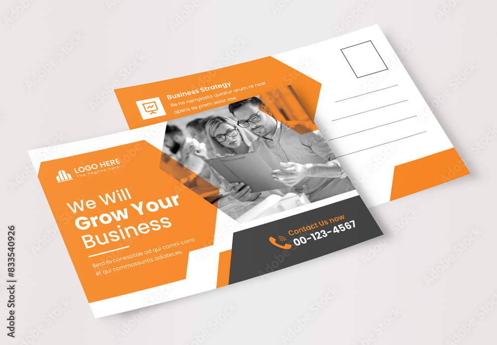 Business Postcard Layout Template Stock Template | Adobe Stock