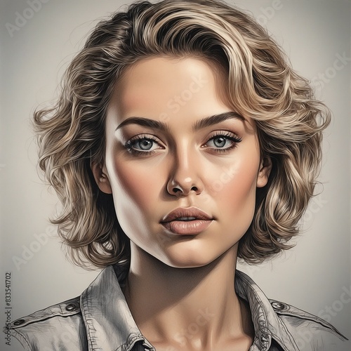 Bleistiftskizze Portrait. Generative AI Technologie