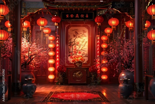 Chinese New Year decorations in the Forbidden City photo