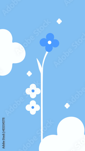 Obraz na płótnie Cloudy Sky Floral Delight Elements Design - Fresh Social Media Background w salonie