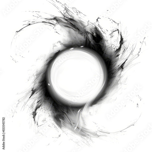 magical portal opening, with swirling vortex and light beams on white background. photo