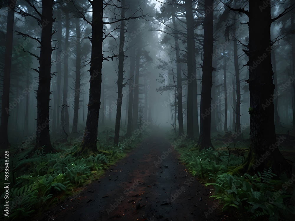 forest in fog forest in fog