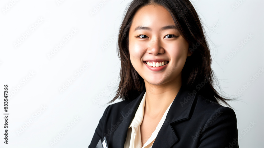 Chinese corporate woman with a broad smile Chinese corporate woman with a broad smile