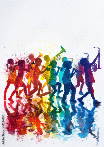 Happy Children Playing Musical Instruments