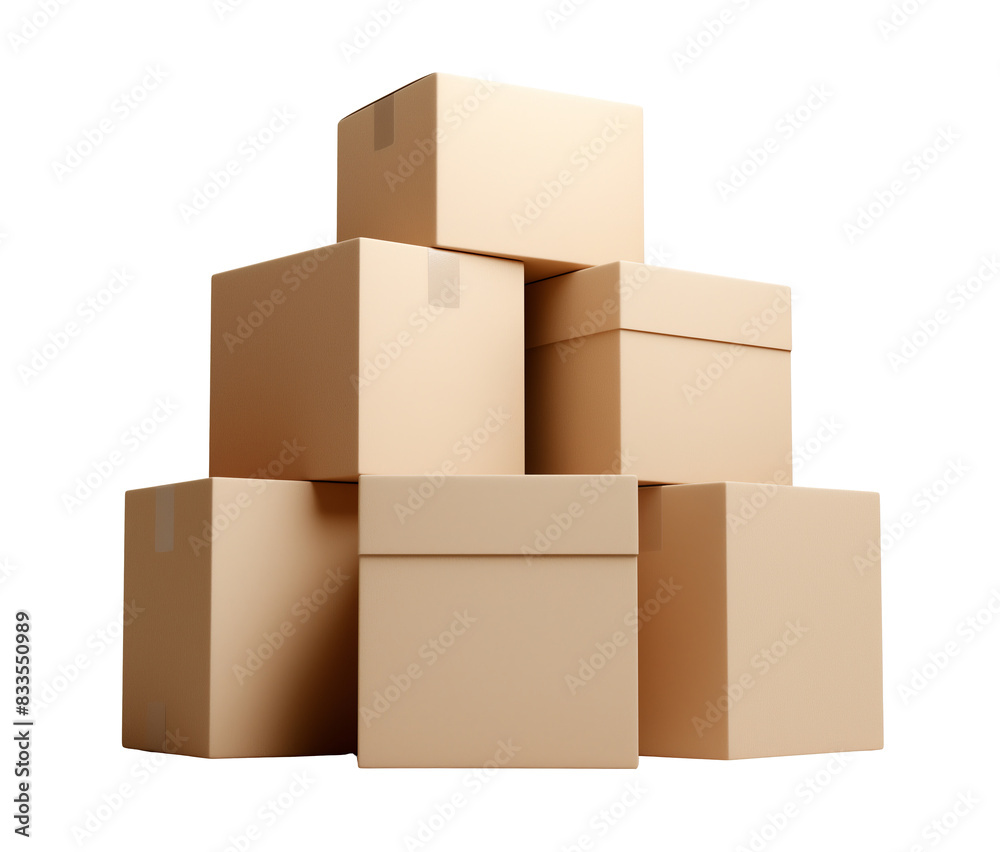 stack of cardboard boxes isolated on transparent background stack of cardboard boxes isolated on transparent background
