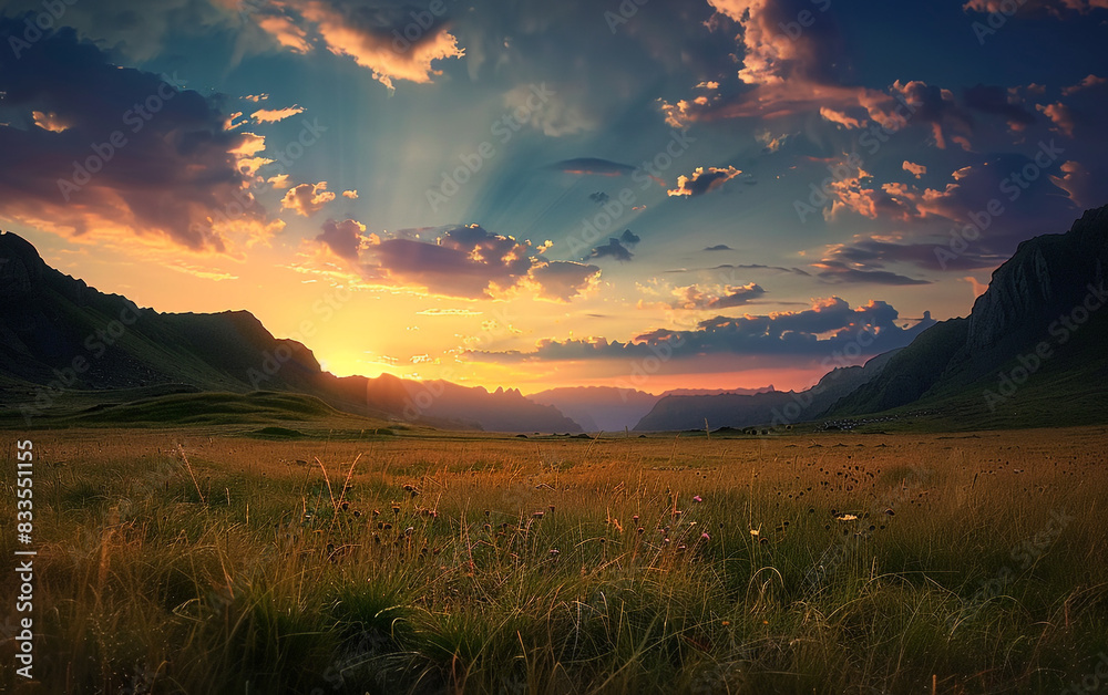 Below the picture is a large grassland in the middle Below the picture is a large grassland in the middle