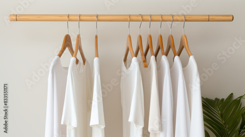 row of white clothes hanging on a clothesline © kitti