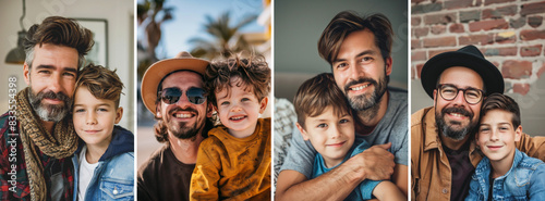 Father and son portrait collection. Father's day portrait set
