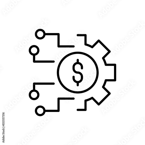 Finance management outline icons, minimalist vector illustration ,simple transparent graphic element .Isolated on white background