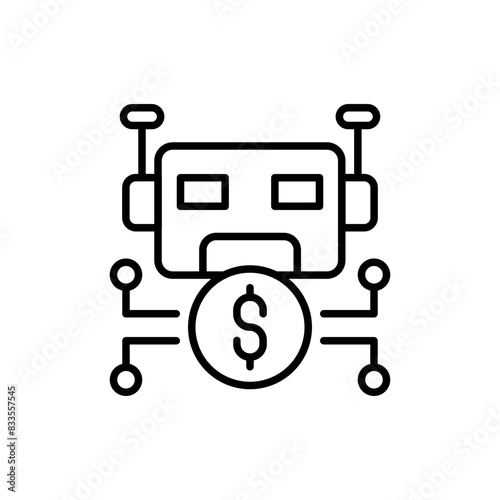 Finance bot outline icons  minimalist vector illustration  simple transparent graphic element .Isolated on white background