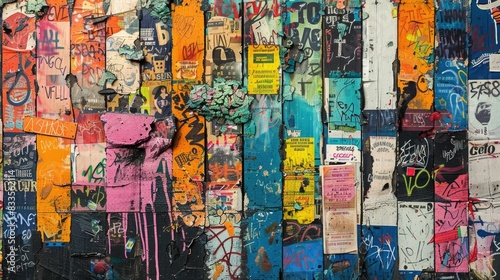 Wallpaper Mural Vibrant and Textured Background of Layered Collage Featuring Colorful Street Tags Symbols and Graffiti Wall Art in an Abstract Urban Setting Torontodigital.ca