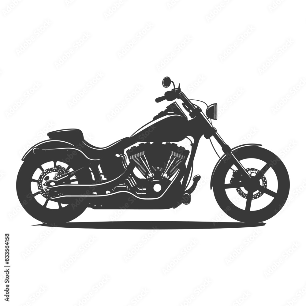 Obraz premium silhouette motorcycle full black color only