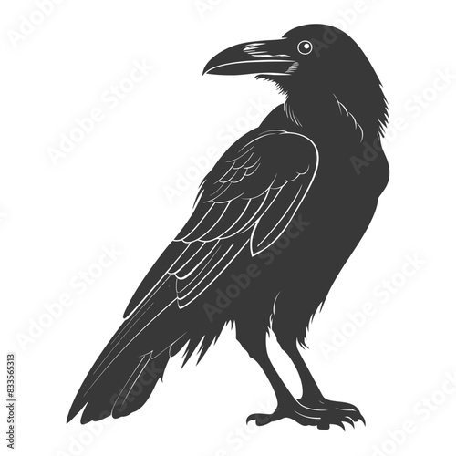 silhouette raven animal full body black color only