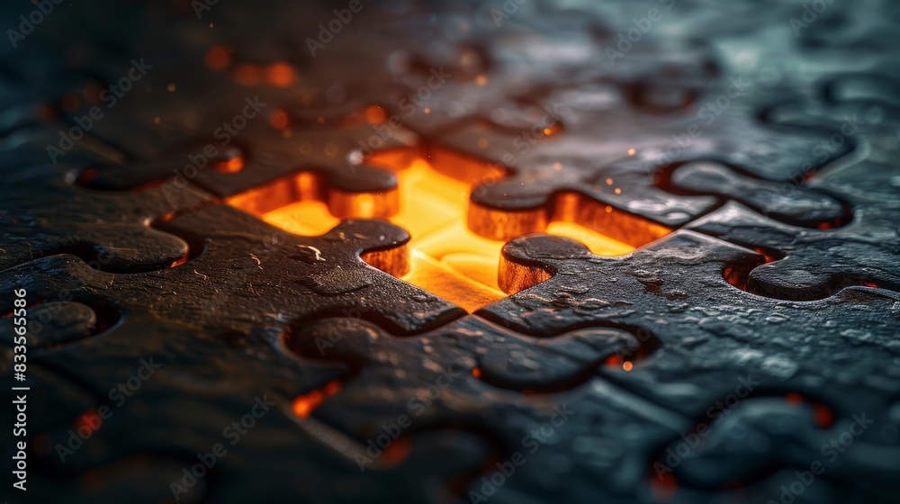 A glowing puzzle piece fitting into place, symbolizing problem-solving, solutions, and connections. A glowing puzzle piece fitting into place, symbolizing problem-solving, solutions, and connections.