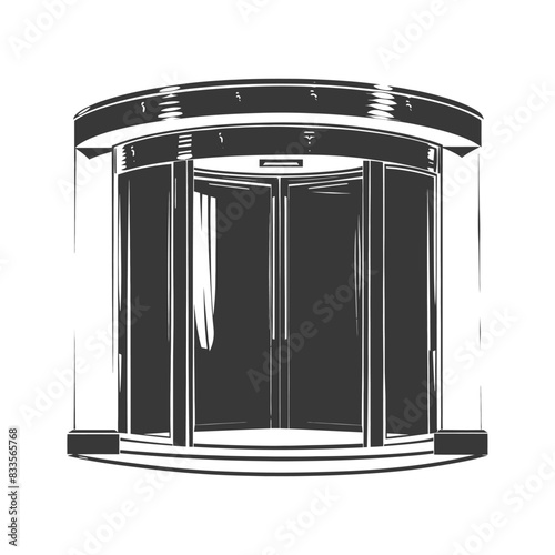 silhouette revolving door black color only
