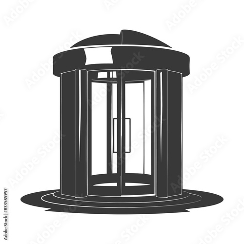 Revolving Door Silhouette: Modern Entryway Graphic.