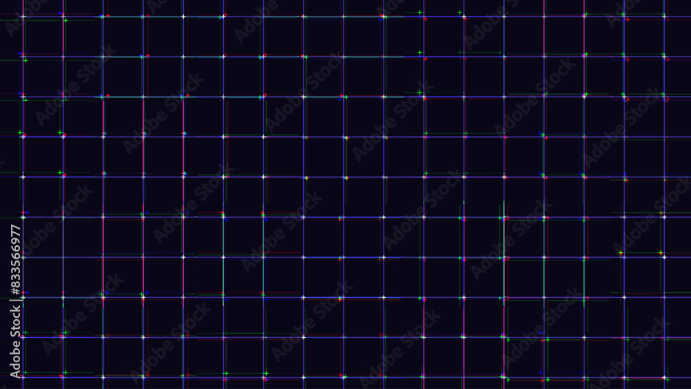 Virtual Technology Futuristic User Interface HUD Grid RGB Glitch Effect. Spaceship FUI GUI Backdrop Design.Artificial Intelligence. Hi-Tech Bg. Vector Illustration.