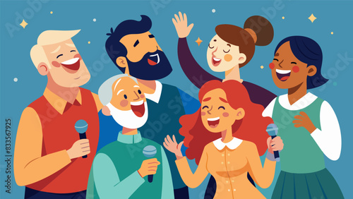 The sound of laughter and joy mingled with the music as everyone joined in on a rousing rendition of Old Time Religion.. Vector illustration