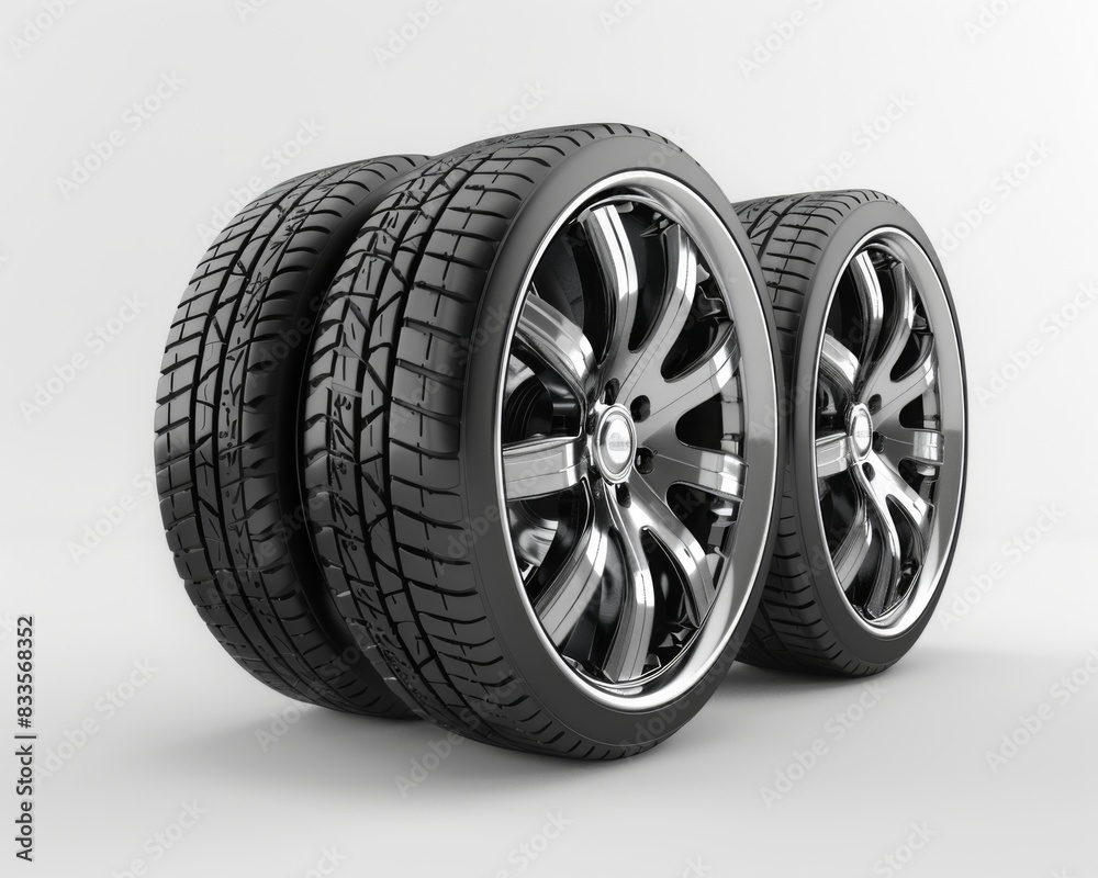 Set of three all-season tires with alloy rims. Set of three all-season tires with alloy rims.