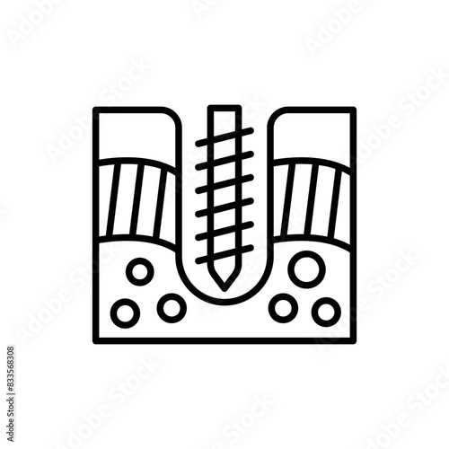 Soil drilling outline icons, minimalist vector illustration ,simple transparent graphic element .Isolated on white background