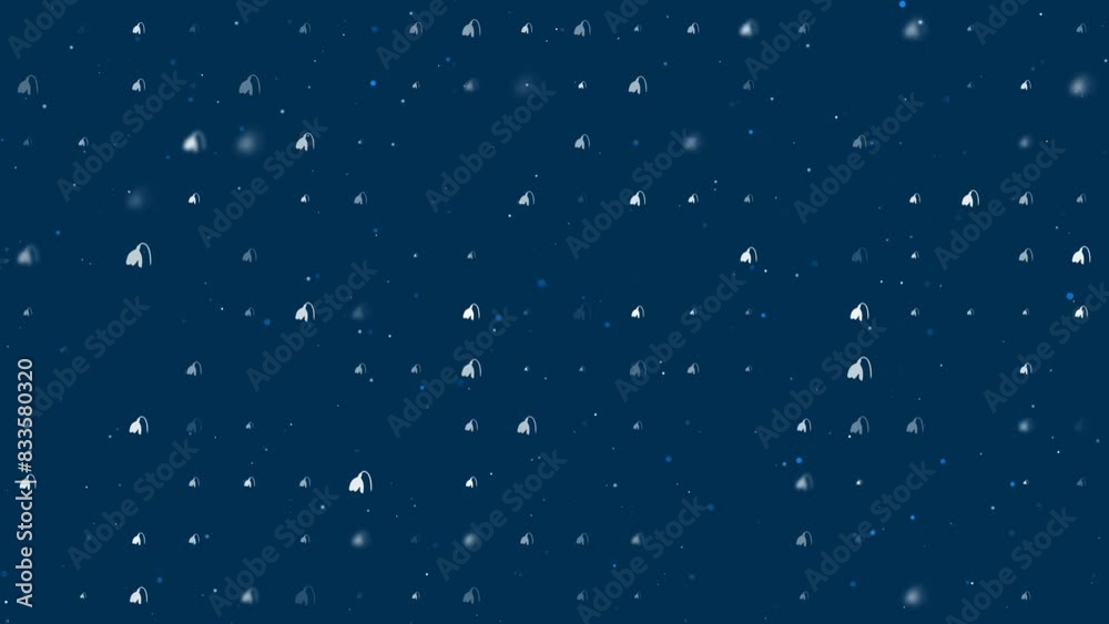 Template animation of evenly spaced snowdrops of different sizes and ...