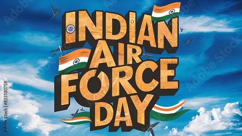 Indian Air Force Day (Illustration-typography)