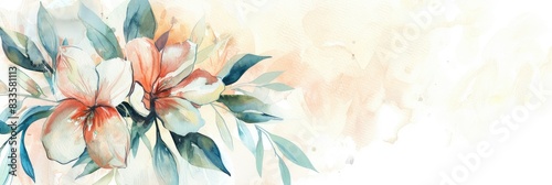 Watercolor magnolia. Botanical illustration. photo