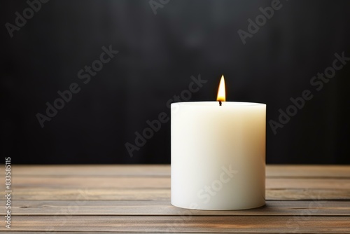Single lit candle provides a peaceful ambiance against a dark background