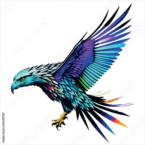 Colorfull Eagle Vector Illustration For Design,T shirt Design,