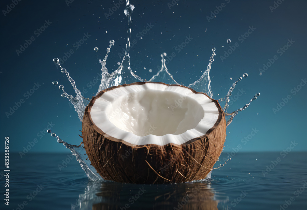 Half of coconut water splash Half of coconut water splash