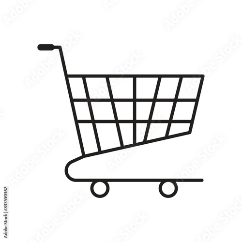 shopping cart icon on white background