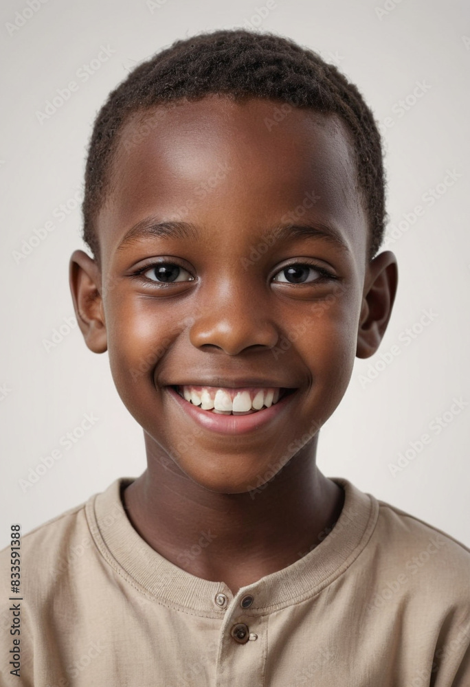 portrait view of a regular happy smiling Africans boy , ultra realistic, candid, social media, avatar image, plain solid background portrait view of a regular happy smiling Africans boy , ultra realistic, candid, social media, avatar image, plain solid background