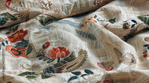 Seamless image of various patterned silk fabrics. © Phongsatorn