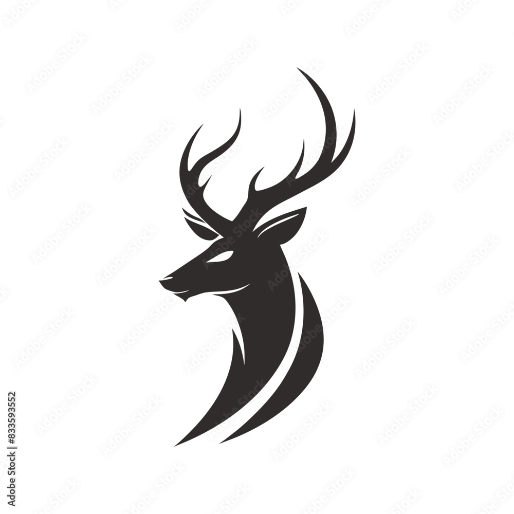 Fototapeta premium Animal logo deer icon vector art Illustration